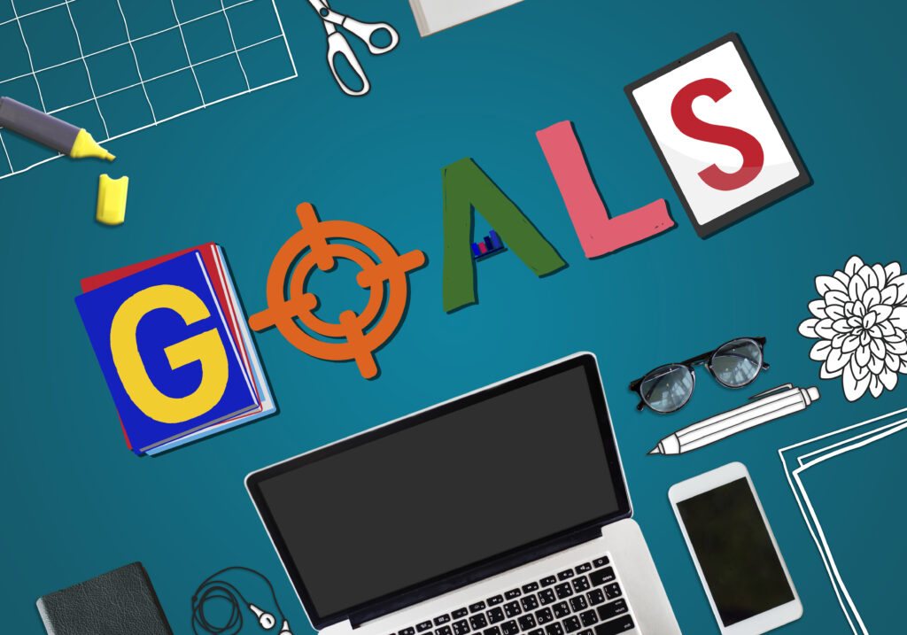 An illustration of a SMART goal setting process with a focus on e-learning