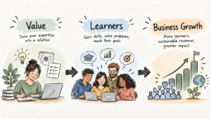 Relationship between value, learners, and business growth